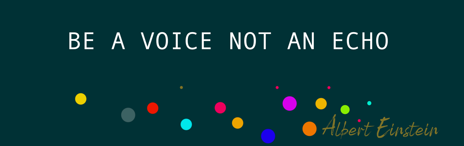 Be an voice not an echo